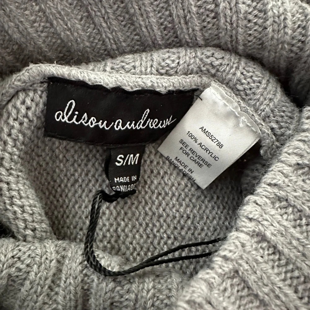 Alison Andrews Grey Poncho Size S/M Long Sleeve - Picture 6 of 6